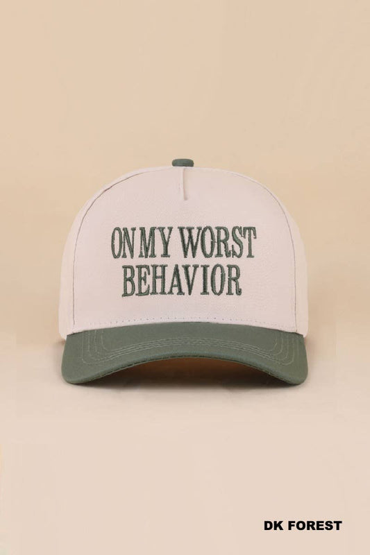 On My Worst Behavior Hat: DK Forest