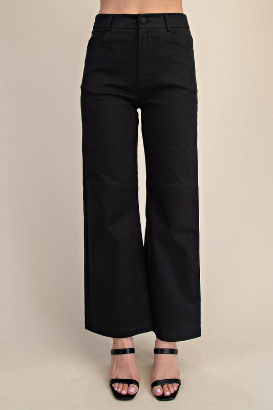 Black Newport Straight Leg Pants