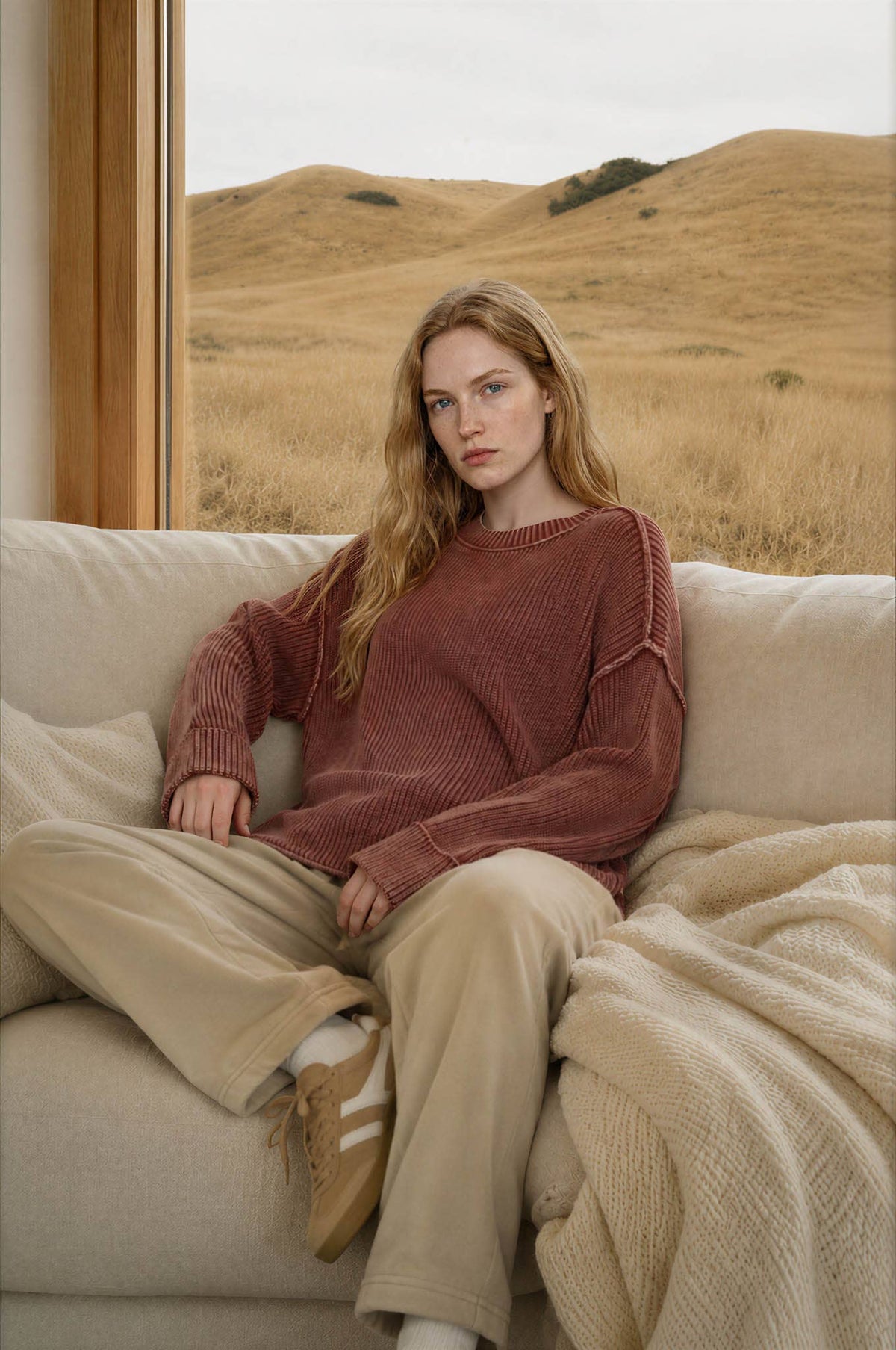 Terracotta Cuff Sleeve Sweater