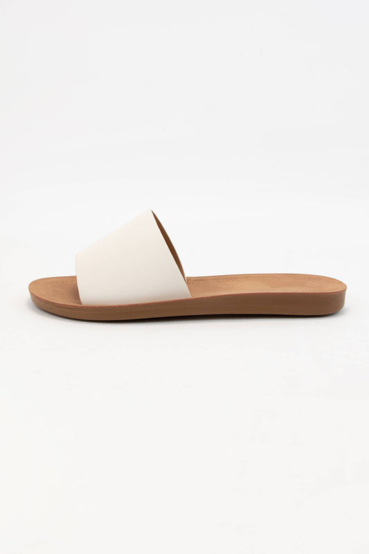 White Sandal Flexible Sole Slide