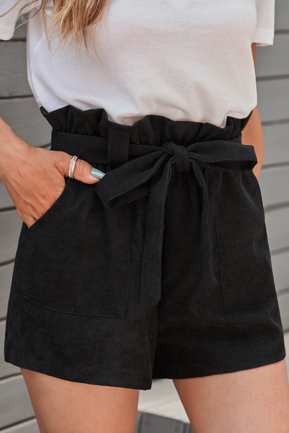 Onyx Knit Tie Shorts