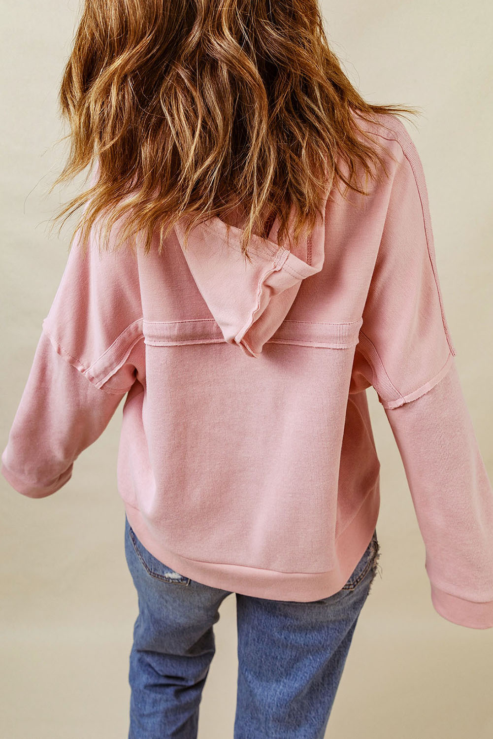 Light Pink Button Hoodie