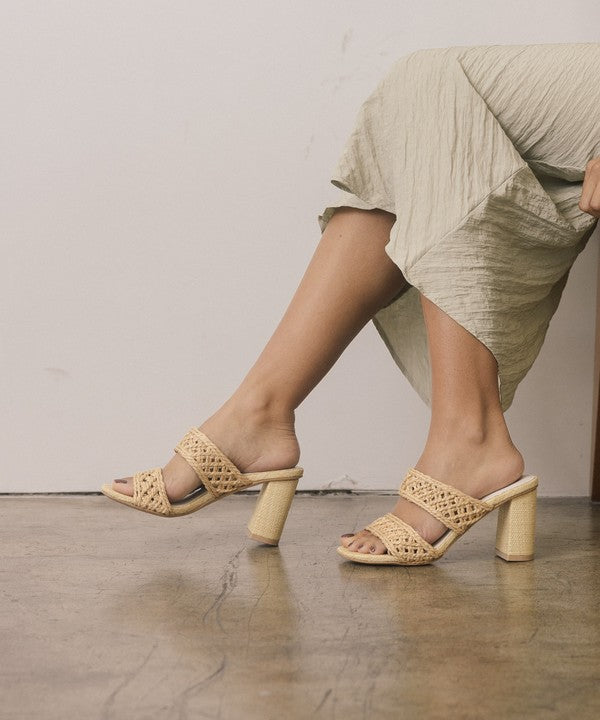 Summer Raffia Heels - Wheat