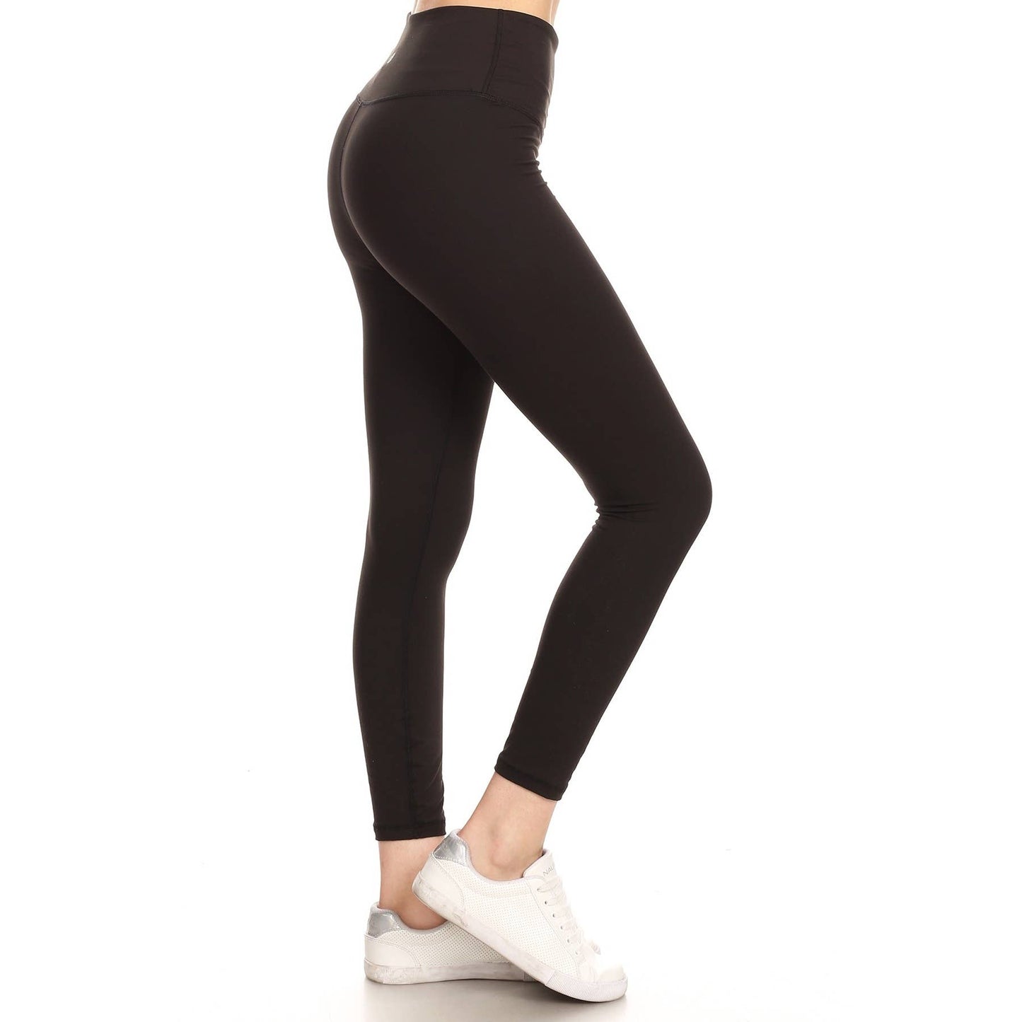 Premium High Waist Solid Activewear Leggings : Black